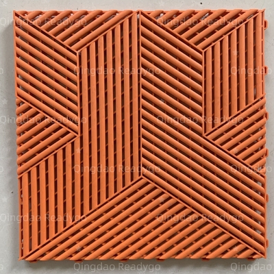 Orange Garage Gym Floor Tiles Non Slip Garage Tiles Interlocking