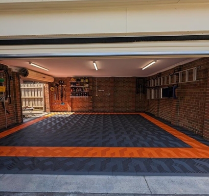 Matte Grey Interlocking Garage Flooring Plastic Garage Floor Tile