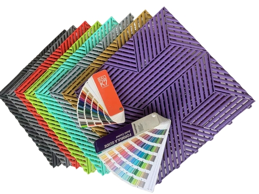 OEM Self Draining Garage Floor Tiles Colorful Garage Flooring Mats Interlocking