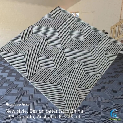 25000Lbs Plastic Interlocking Garage Floor Tiles 3D Cubic 400x400mm