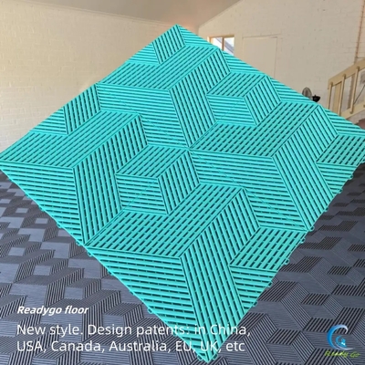 Modern Gray Plastic Interlock Flooring Tile for Indoor and Outdoor Use