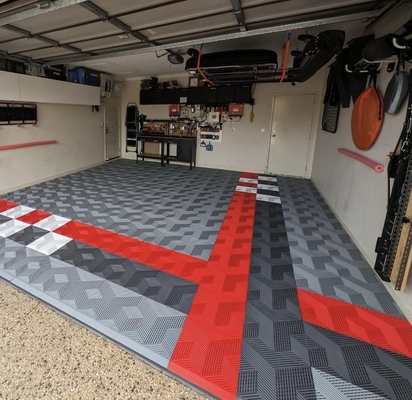 Garage Tiles Interlocking 18mm Slip Resistant Vented Garage Floor Tiles